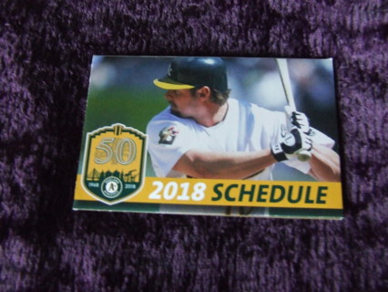 2018 Oakland A's Athletics 50th Anniversary Baseball Schedule 