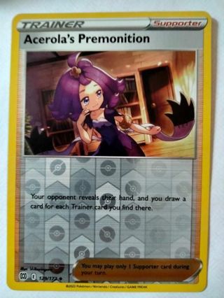 Acerolas premonition 129/172 reverse holo pokemon