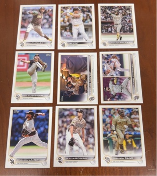 2022 Topps Update baseball lot San Diego Padres 