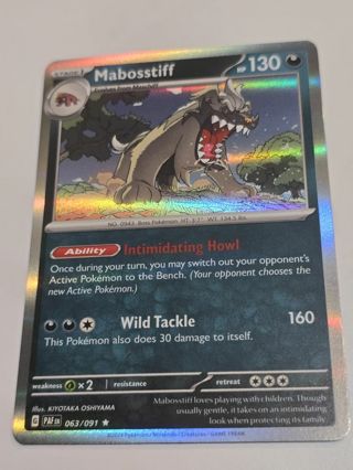 Pokemon Mabosstiff holo rare card 063/091