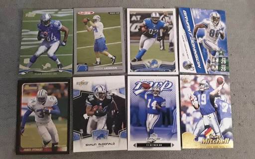 8 card Detroit Lions lot rookie insert