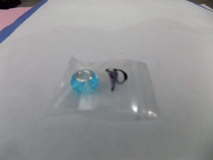 Aqua faceted Euro Bead # 10