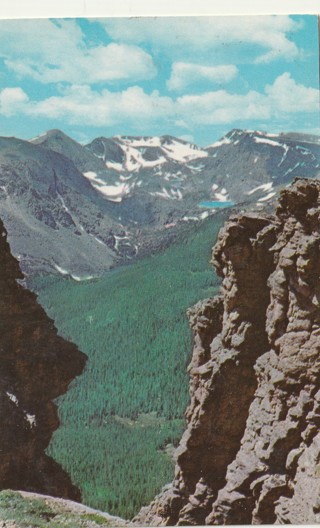 Vintage Used Postcard: A: 1957 Forest Canyon & Gore Lakes, Rocky Mountains