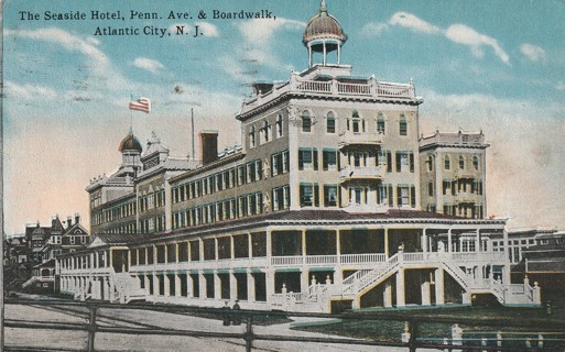 Vintage Used Postcard: 1908 The Seaside Hotel, Atlantic City, NJ