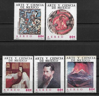 1971 Mexico ScC380-4 Mexican Art and Science through the Centuries MNH C/S of 5