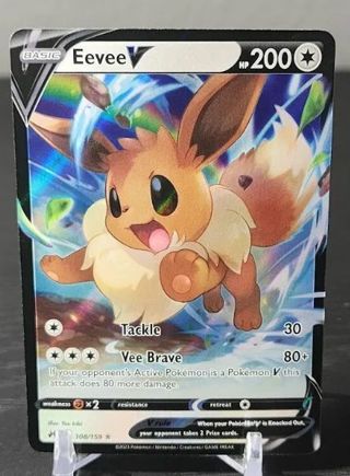 NM Ultra Rare Eevee V Pokemon card TCG