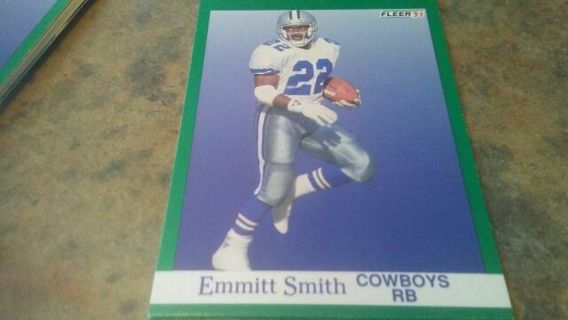 1991 FLEER EMMITT SMITH 2ND YEAR DALLAS COWBOYS FOOTBALL CARD# 237