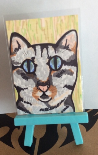 Pockets the Cat original drawing aceo