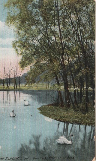 Vintage Used Postcard: gin z: 1911 John Ball Park, Grand Rapids, MI