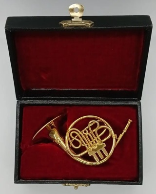 1980 Miniature Brass French Horn - Made in Germany - Kurt Adler 