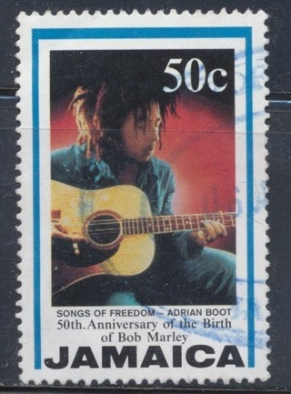 Jamaica:  1995, "Song of Freedom", Bob Marley 50 B-day, Used, Scott # JM-836 - JAM-2203h