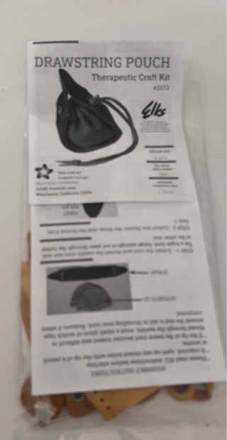 New: Therapeutic Craft Kit. Everything Needed To Make Leather Drawstring Pouch. Instructions Incld 