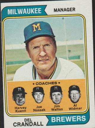 1974 Topps DEL CRANDALL #99 Milwaukee Brewers Manager Baseball Card