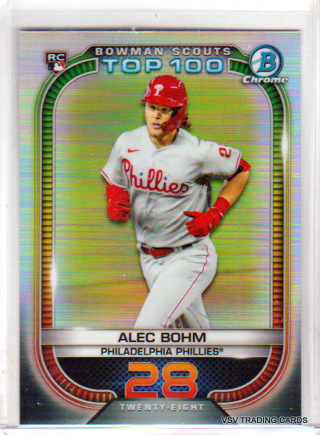 Alec Bohm,  2021 Bowman Chrome  Top 100 ROOKIE Card #28,  Philadelphia Phillies,  (EL4)