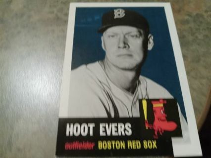 1953 TOPPS ARCHIVES HOOT EVERS BOSTON RED SOX BASEBALL CARD # 291