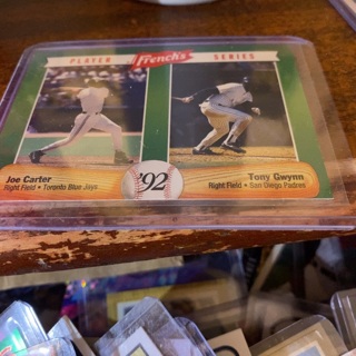 1992 French’s player series j carter t Gwynn baseball card 