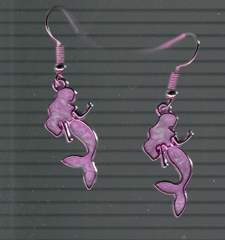 GP ENAMEL PURPLE MERMAID EARRINGS #3 (PLEASE READ DESCRIPTION