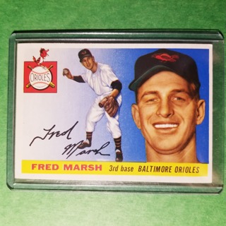 1955 TOPPS BASEBALL CARD - NO. 13 - FRED MARSH - ORIOLES - EXMT- NRMT. 