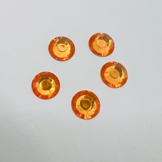 Orange Faceted 15mm Round Flat Back Gems 