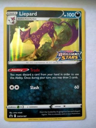 Liepard swsh187 prerelease holo promo NM Pokemon