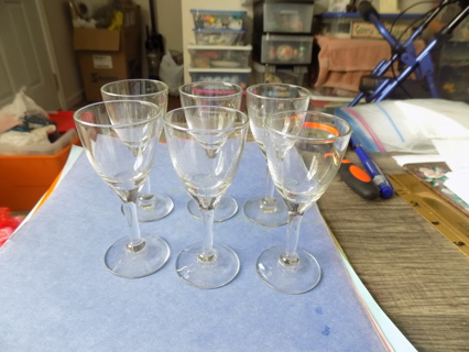 Set of 6 glass cordial stemware liquor glasses