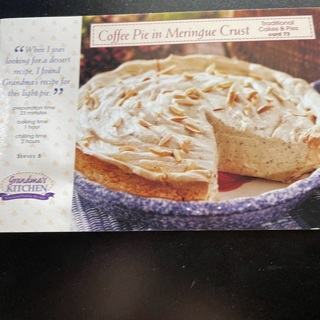 One (1) Large Desert Recipe Card!! Free Shipping !! Look!!