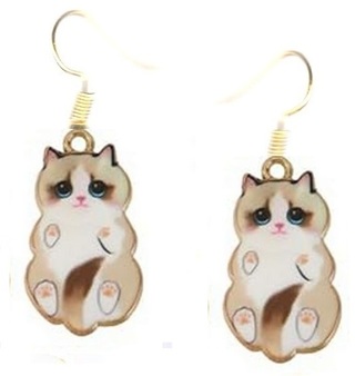 GP ENAMEL KITTY EARRINGS STYLE 4 #2 (PLEASE READ DESCRIPTION) 