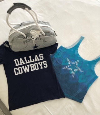 Dallas Cowboys Lot • NWT $35 Logo Purse Bag • 2 Sz Small Shirts • Free Shipping