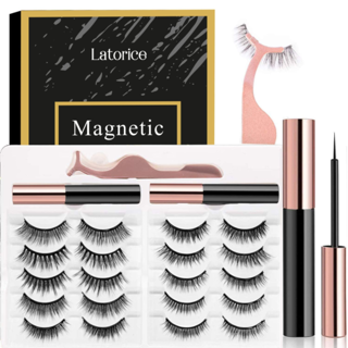 Latorice Magnetic Eyelashes, Magnetic Eyelashes Kit Magnetic Eyeliner 3D and 5D Different