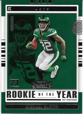 2021 CONTENDERS MICHAEL CARTER ROOKIE OF THE YEAR INSERT CARD