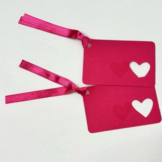 Pink Heart Cutout Gift Tags Valentine’s Birthday 