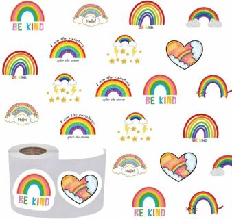 ↗️⭕(10) 1" RAINBOW STICKERS!!