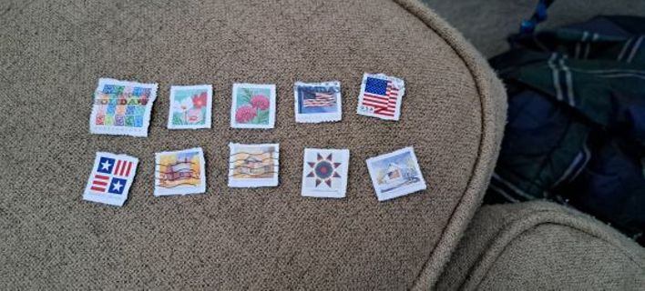 10 Random Used Stamps, Auction 1