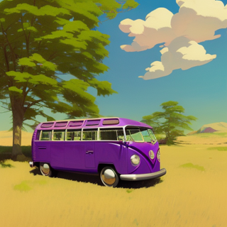 Listia Digital Collectible: Purple VW Bus