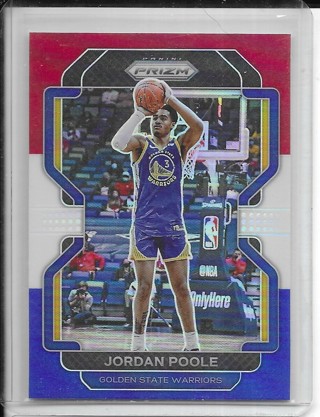 Jordan Poole 2021-22 Prizm Prizms Red White & Blue #222