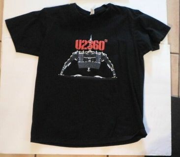 American Apparel T-Shirt Adult L Black U2 360 Degrees 2011 Tour Concert Band Tee
