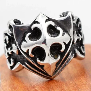 1 NEW RING Men's Vintage Style Antique Silver Cross Gift Biker Man Shield Jewelry FREE SHIPPING