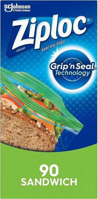 Ziploc Sandwich and Snack Bags,, Grip 'n Seal Technology for Easier Grip,90 Count