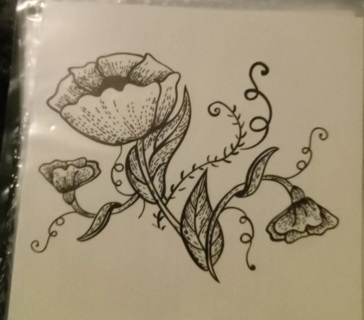 Floral color yourself or not fake tatoo
