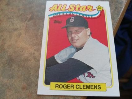 1989 TOPPS ALL STAR ROGER CLEMENS BOSTON RED SOX BASEBALL CARD# 405