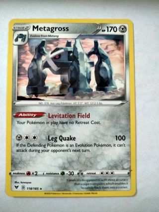 Metagross 118/185 rare non holo nm pokemon