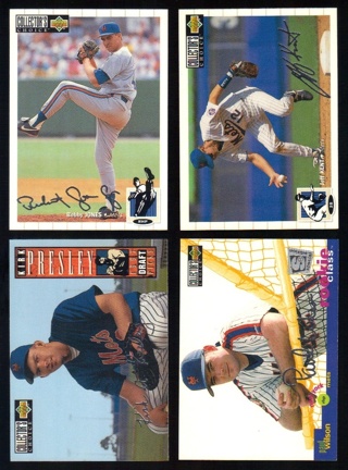 1994 Upper Deck Collector's Choice New York Mets 4 different Silver Signature Cards #9 #26 #151 #159