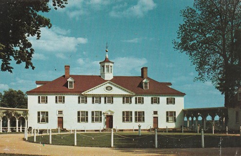 Vintage Unused Postcard: GIN: West Front of Mount Vernon, VA