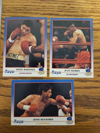 1991 KAYO Boxing trading cards.#105,#106,#107