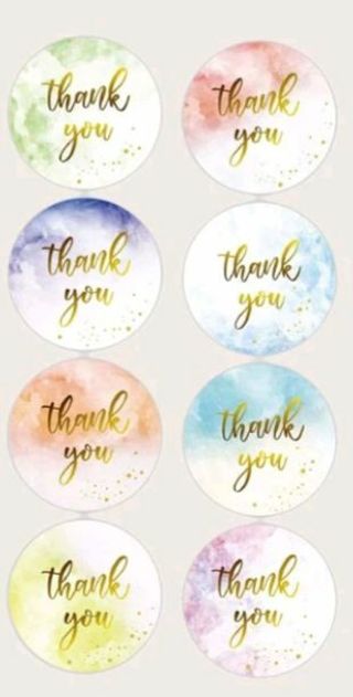 ⭐NEW⭐(8) 'thank you' Shipping stickers BNWOT.