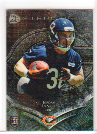 Jordan Lynch, 2014 Bowman Sterling ROOKIE Football Card #83, Chicago Bears, 27/50, (L2