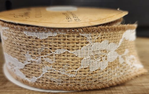 RESERVED - NEW - Robert Stanley Collection - Burlap & lace ribbon