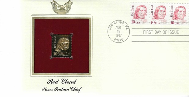 22KT Golden Replicas of First Day of Issue Stamps.