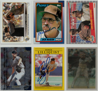 2 San Diego Padres autographs + 4 bonus cards