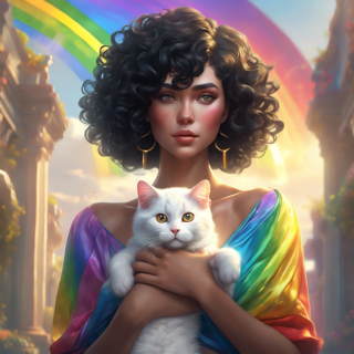 Listia Digital Collectible: Rainbow Goddess+Cat